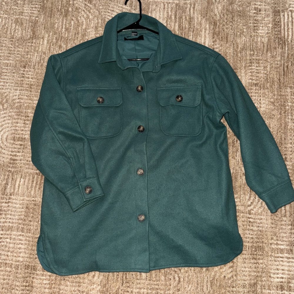 Forever 21 Teal Shirt Jacket